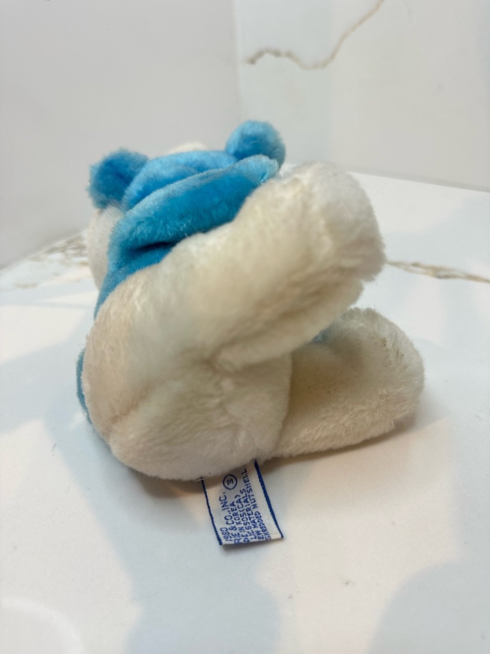 1980 Peyo Smurf Bean Bag Plush Wallace Berrie & Company Vintage 8in Plastic Eyes - Picture 5 of 8